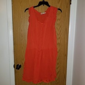 Old Navy orange tie waist slip dress